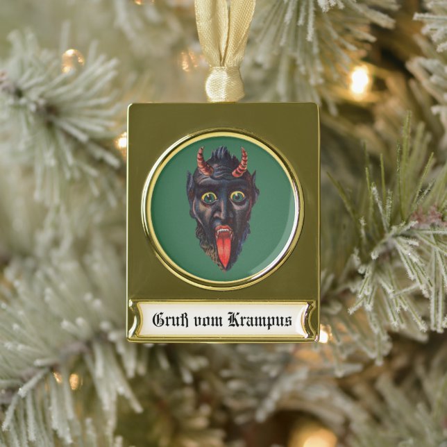 Krampus Gold Plated Banner Weihnachtsdekoration Banner-Ornament Gold (Baum)