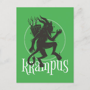 Krampus Green Postkarte