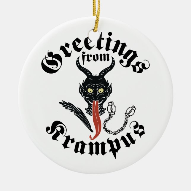 Krampus Greetings Keramik Ornament (Vorne)