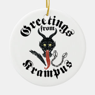 Krampus Grüße Keramik Ornament