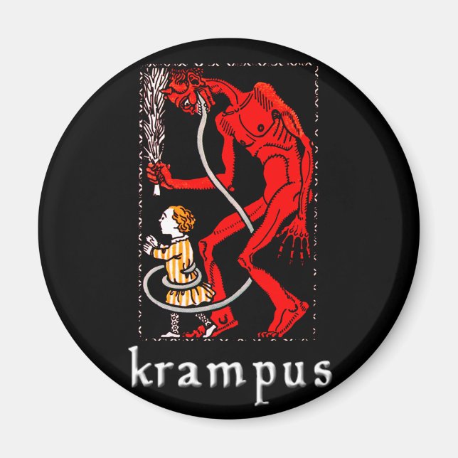 Krampus "hat eine lange Zunge" Magnet (Vorne)