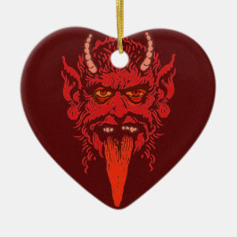 Krampus Herzdekoration Keramik Ornament