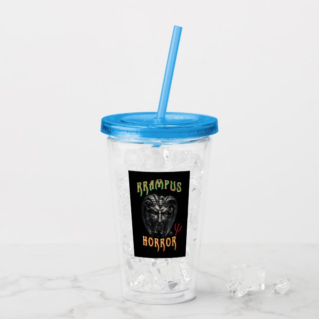 Krampus-Horror Acryltrinkbecher (Rückseite Ice)