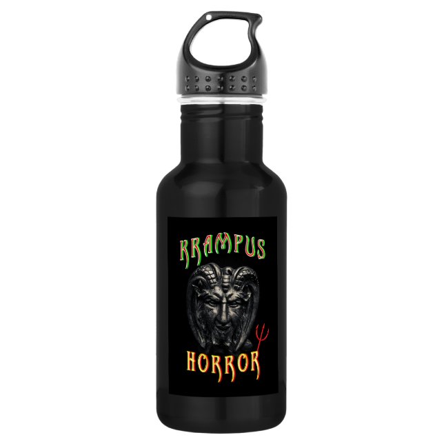 Krampus-Horror Edelstahlflasche (Vorderseite)