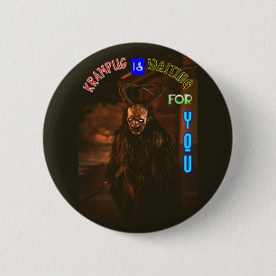 Krampus ist für Sie Gewartet Dezember Krampusnacht Button