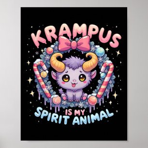 Krampus ist mein Geist Tier süß gespenstische Fest Poster