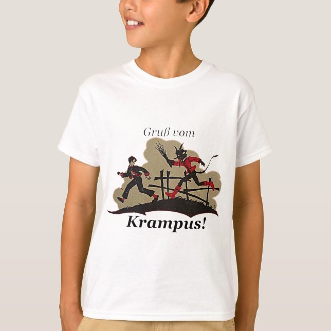 Krampus jagt Kind T-Shirt (Vorderseite)