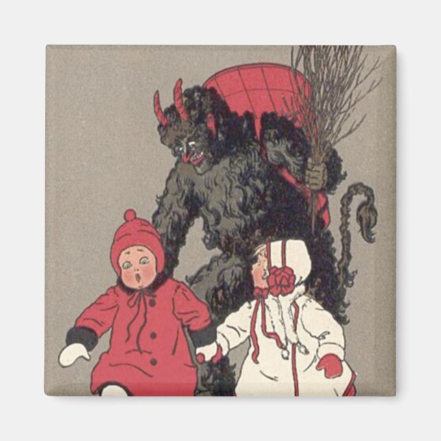 Krampus jagt Kinder Rute Magnet (Vorne)