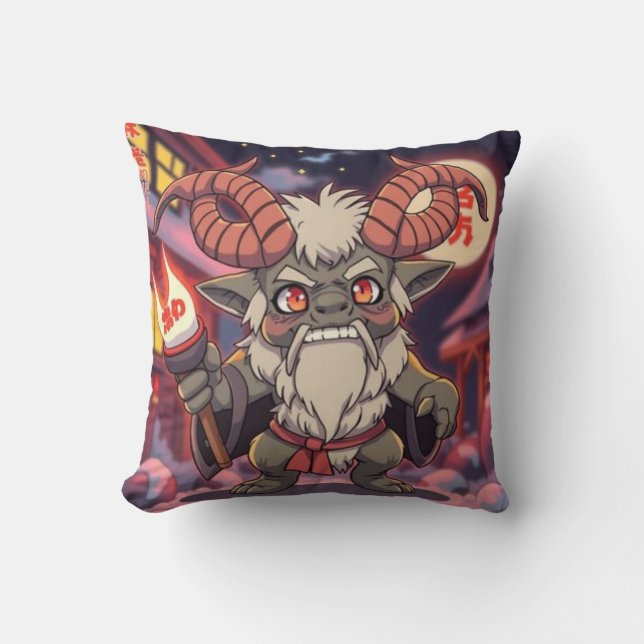 Krampus Japanischer Anime-Cartoon Kissen (Vorderseite)
