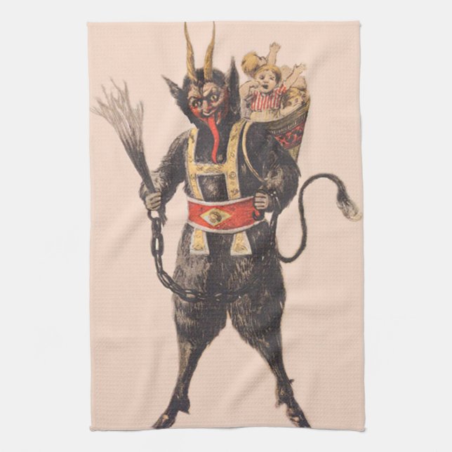 Krampus Kidnapping Children Switch Handtuch (Vertikal)