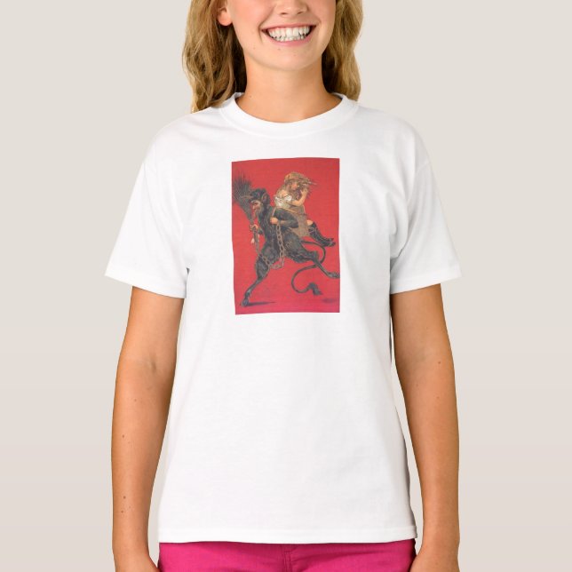 Krampus Kidnapping Girl T-Shirt (Vorderseite)