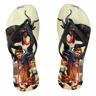 Krampus Kids Basket Holiday Weihnachten Flip Flops