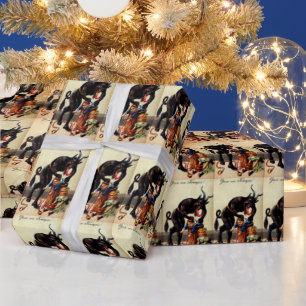 Krampus-Kinder im Weihnachtsgeschenkkorb-Weihnacht Geschenkpapier