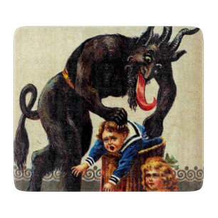 Krampus-Kinder im Weihnachtskorb Xmas Schneidbrett Schneidebrett