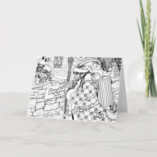 Krampus kommt feiertagskarte (Vorderseite)