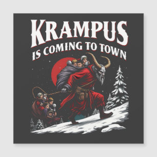 Krampus kommt in die Stadt Krampus Weihnachten  Magnetkarte