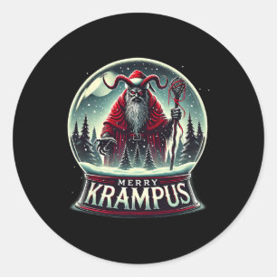 Krampus kommt nach Horror Merry Krampus Chr Runder Aufkleber