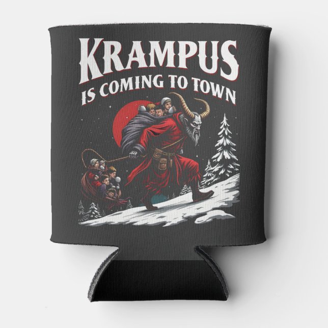 Krampus kommt nach Town Krampus Weihnachten Dosenkühler (Vorderseite)