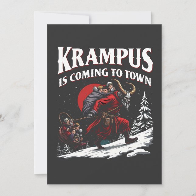 Krampus kommt nach Town Krampus Weihnachten Save The Date (Vorderseite)