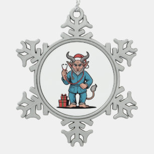 Krampus Krankenschwester Weihnachten Böse Weihnach Schneeflocken Zinn-Ornament