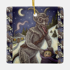 KRAMPUS & NAUGHTY KINDER, BEÄNGSTIGENDE CHRISTMAS  KERAMIKORNAMENT