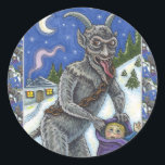 KRAMPUS & NAUGHTY KINDER, BEÄNGSTIGENDE CHRISTMAS  RUNDER AUFKLEBER<br><div class="desc">WENN DU HEUTE BIST,  ZIEHE NACH DEM KRAMPUS. URLAUBSTICKER *Anpassen ... . Suchen nach übereinstimmenden Elementen - Susan Brack Designs</div>