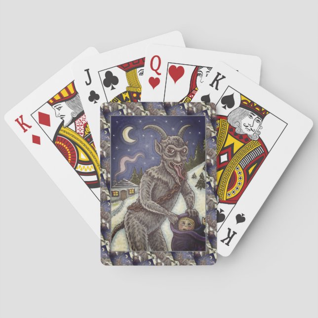 KRAMPUS & NAUGHTY KINDER, BEÄNGSTIGENDE CHRISTMAS  SPIELKARTEN (Rückseite)