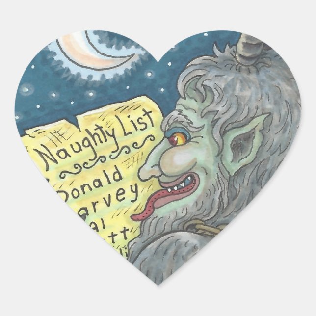 KRAMPUS NAUGHTY KINDER LIST CHRISTMAS STICKERS (Vorderseite)