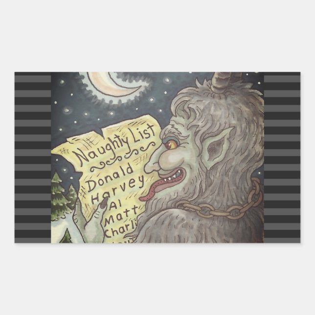 KRAMPUS NAUGHTY KINDER LIST CHRISTMAS STICKERS (Vorderseite)