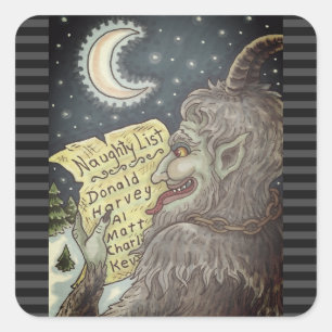 KRAMPUS NAUGHTY KINDER LIST CHRISTMAS STICKERS