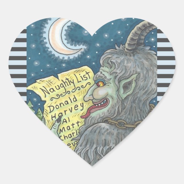 KRAMPUS NAUGHTY KINDER LIST CHRISTMAS STICKERS (Vorderseite)