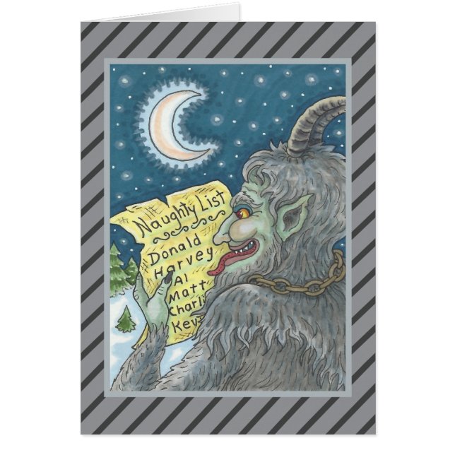 KRAMPUS NAUGHTY LIST CHRISTMAS GREETCARD B (Vorne)