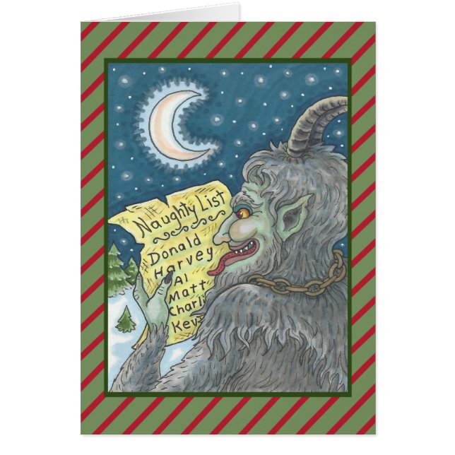KRAMPUS NAUGHTY LIST CHRISTMAS GREETCARD B (Vorne)
