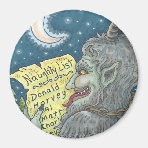 KRAMPUS NAUGHTY LIST CHRISTMAS MAGNET Personnalise
