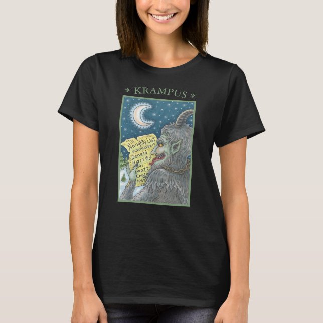 KRAMPUS NAUGHTY LIST, CHRISTMAS T SHIRT Anpassen (Vorderseite)