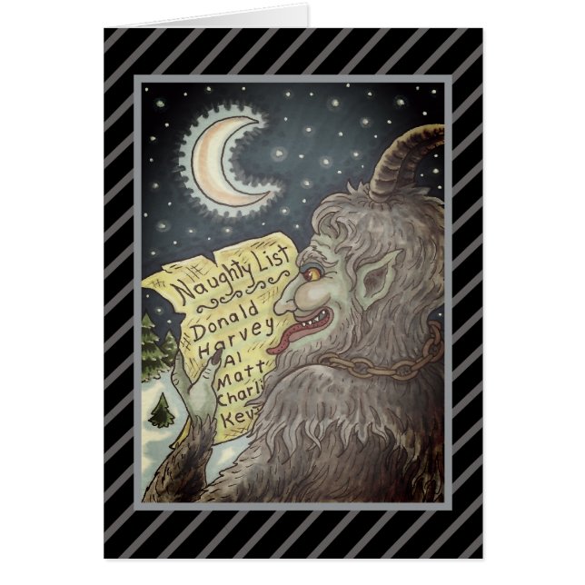KRAMPUS NAUGHTY LISTE, CARTE D'HISTOIRE DE NOËL PE (Devant)
