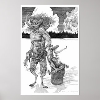 Krampus Pen & Tinte Poster