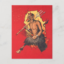 Krampus Pitchfork Switch Postkarte