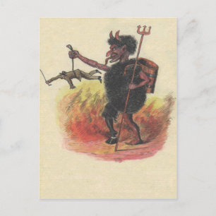 Krampus Punishing Adult Postkarte
