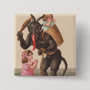 Krampus Punishing-Kinder Button