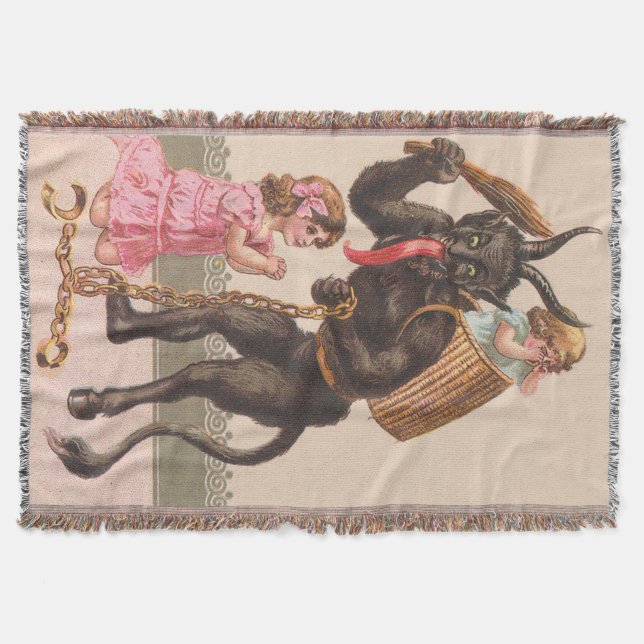 Krampus Punishing-Kinder Decke (Vorderseite)