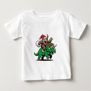 Krampus reitet auf einem Dinosaurier-Santa-Weihnac Baby T-shirt