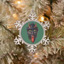 Krampus Schneeflocken Zinn-Ornament