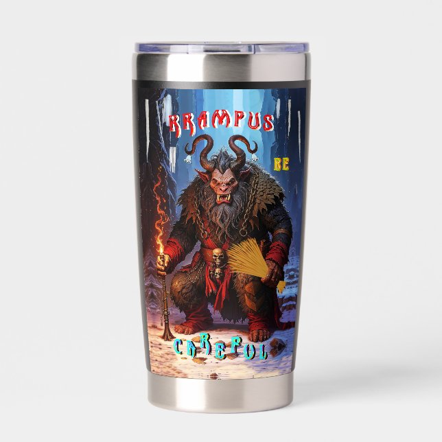 Krampus Sei Vorsichtig Thermobecher (Vorderseite)