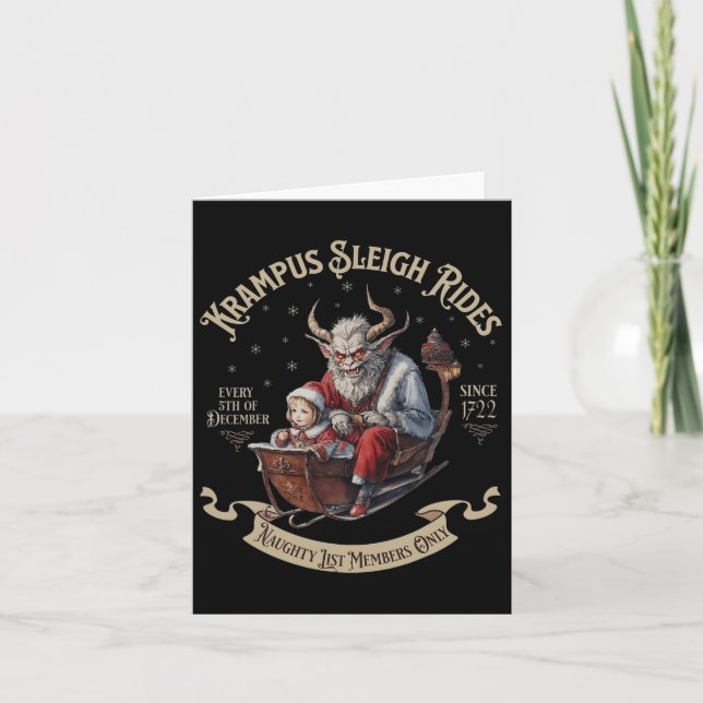 Krampus Sleigh Rides Karte (Vorderseite)