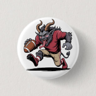 Krampus spielt Fußball Weihnachten Fitness Xmas  Button