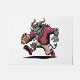 Krampus spielt Fußball Weihnachten Fitness Xmas Fußmatte