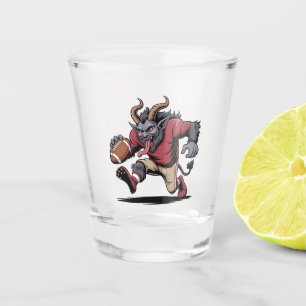 Krampus spielt Fußball Weihnachten Fitness Xmas Schnapsglas