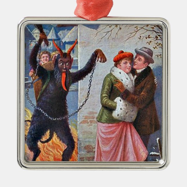 Krampus Strafe für schlechte Erwachsene Ornament Aus Metall (Vorne)