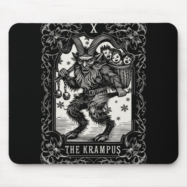 Krampus Tarot Card Design Christmas Season Evil Pa Mousepad (Vorne)